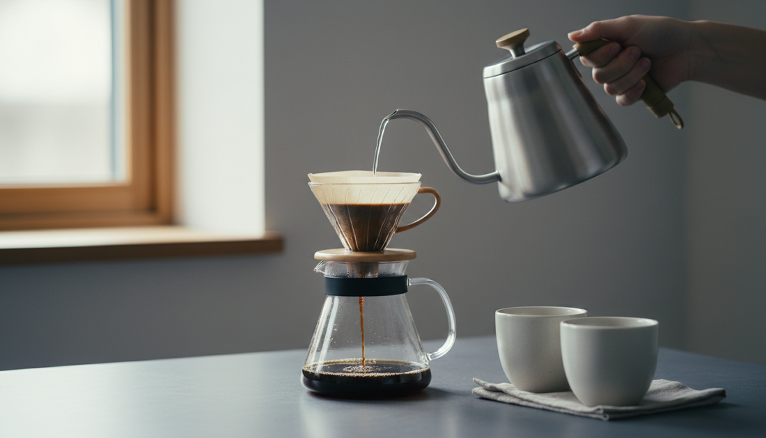 v60 with kettle and decanter