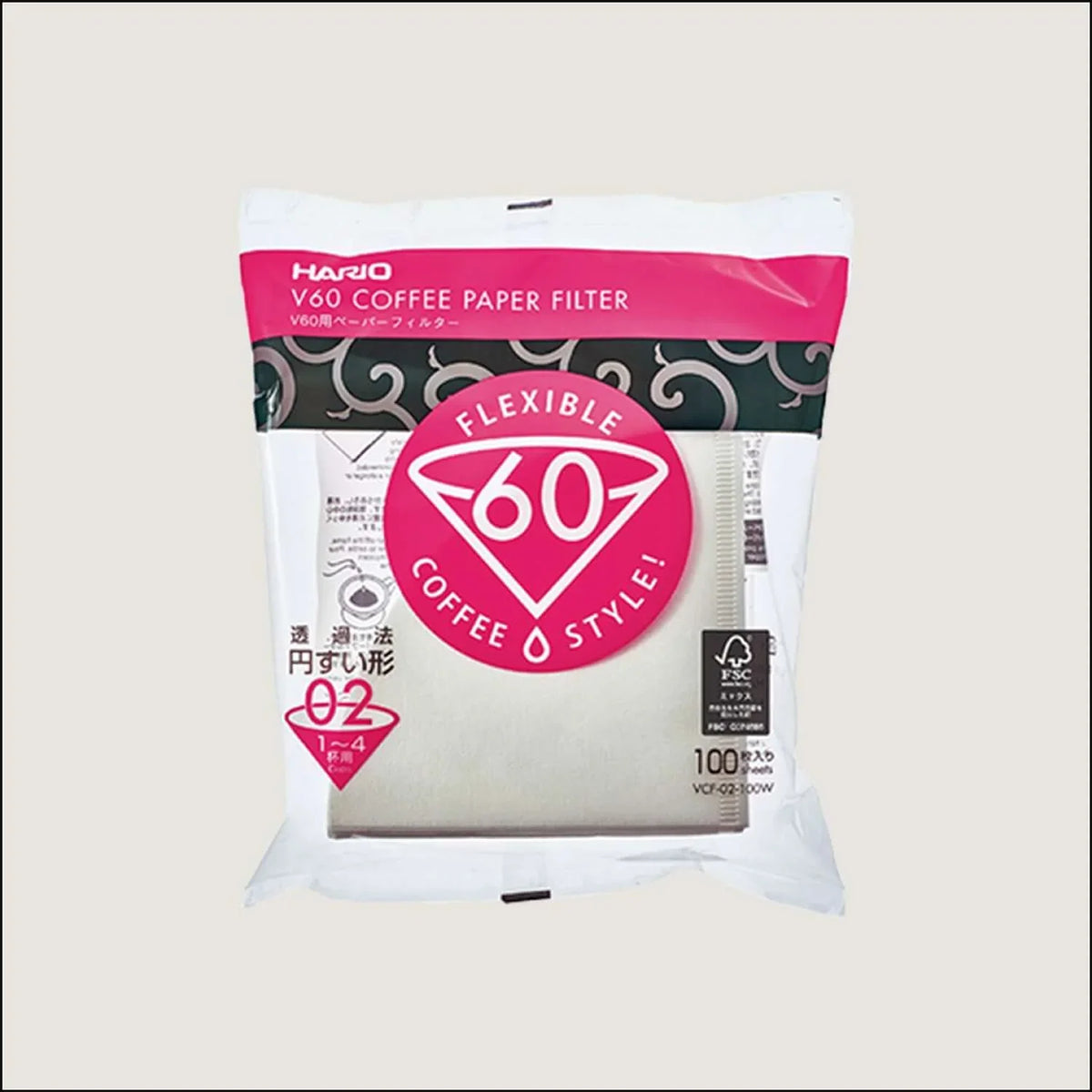 Hario V60 White Paper Filters, Size 02